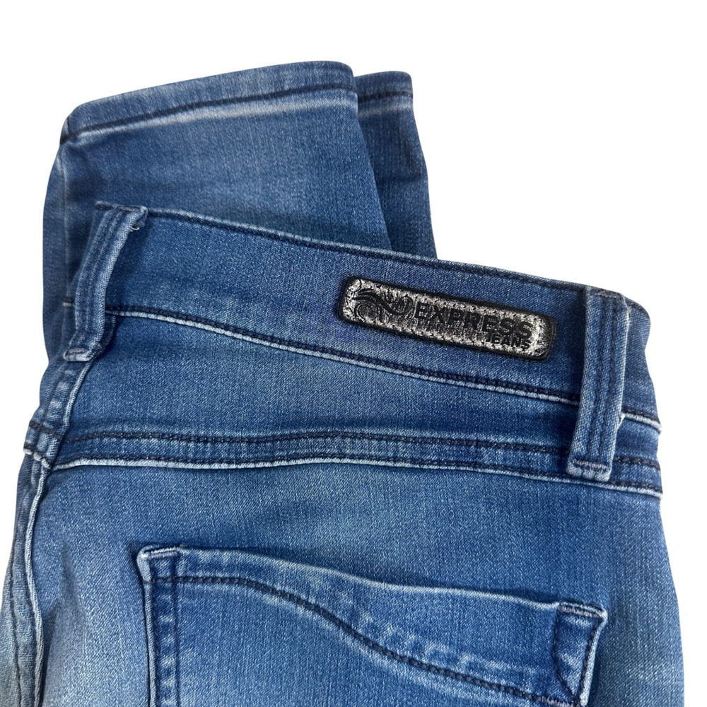 Express Jeans Precision Legging Womens 4 Medium Wash Stretch Denim Skinny Blue‎